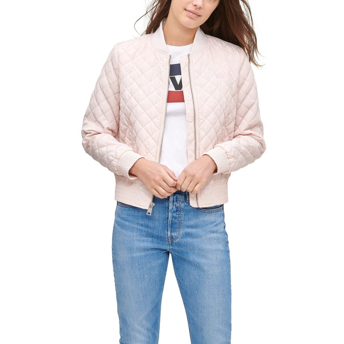 Women's 'Diamond Quilted Casual' Bomber Jacket