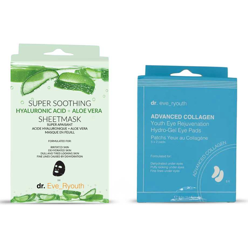 'Hyaluronic Acid Aloe Vera + Youth Eye Rejuvenation' Eye Pads, Sheet Mask - 2 Pieces