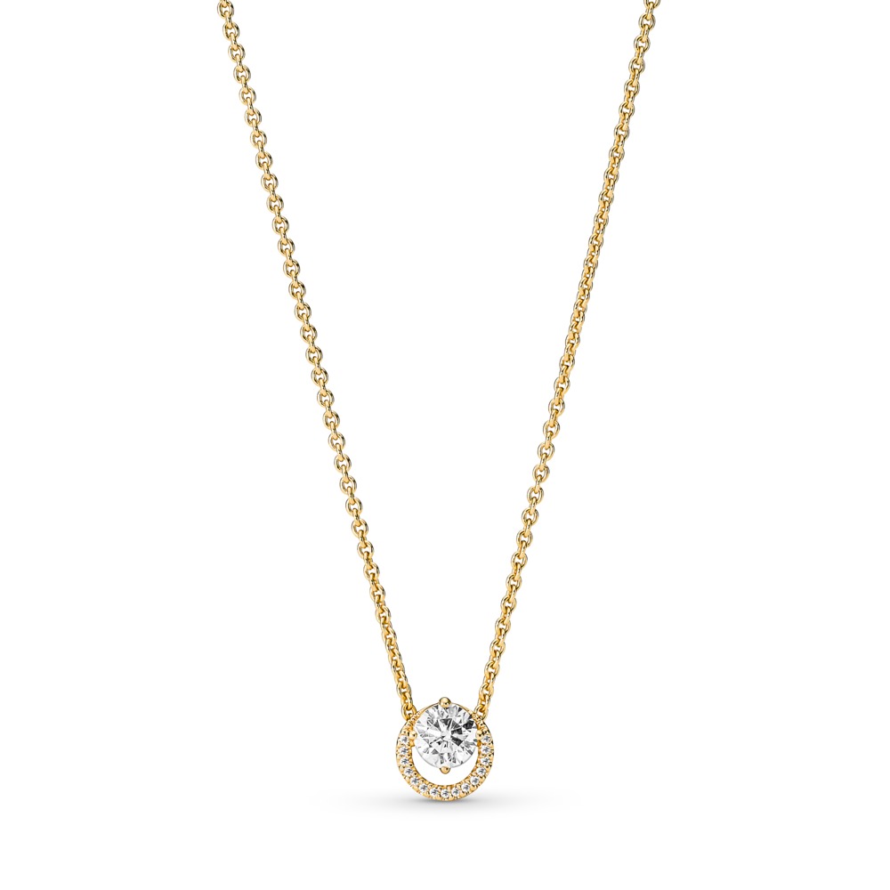 Women's 'Sparkling Round Halo' Necklace