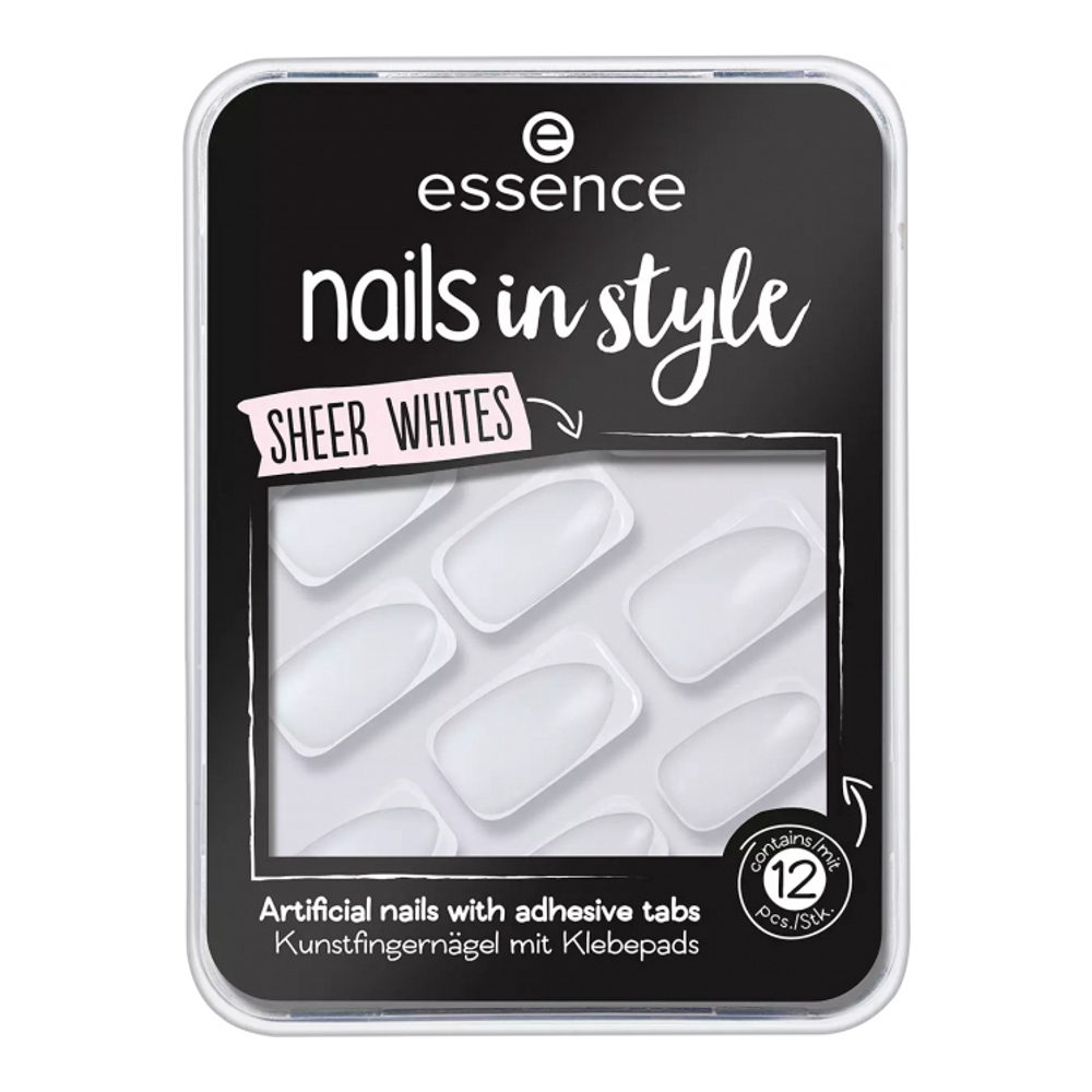 'Nails In Style' Fake Nails - 11 Sheer Whites 12 Pieces