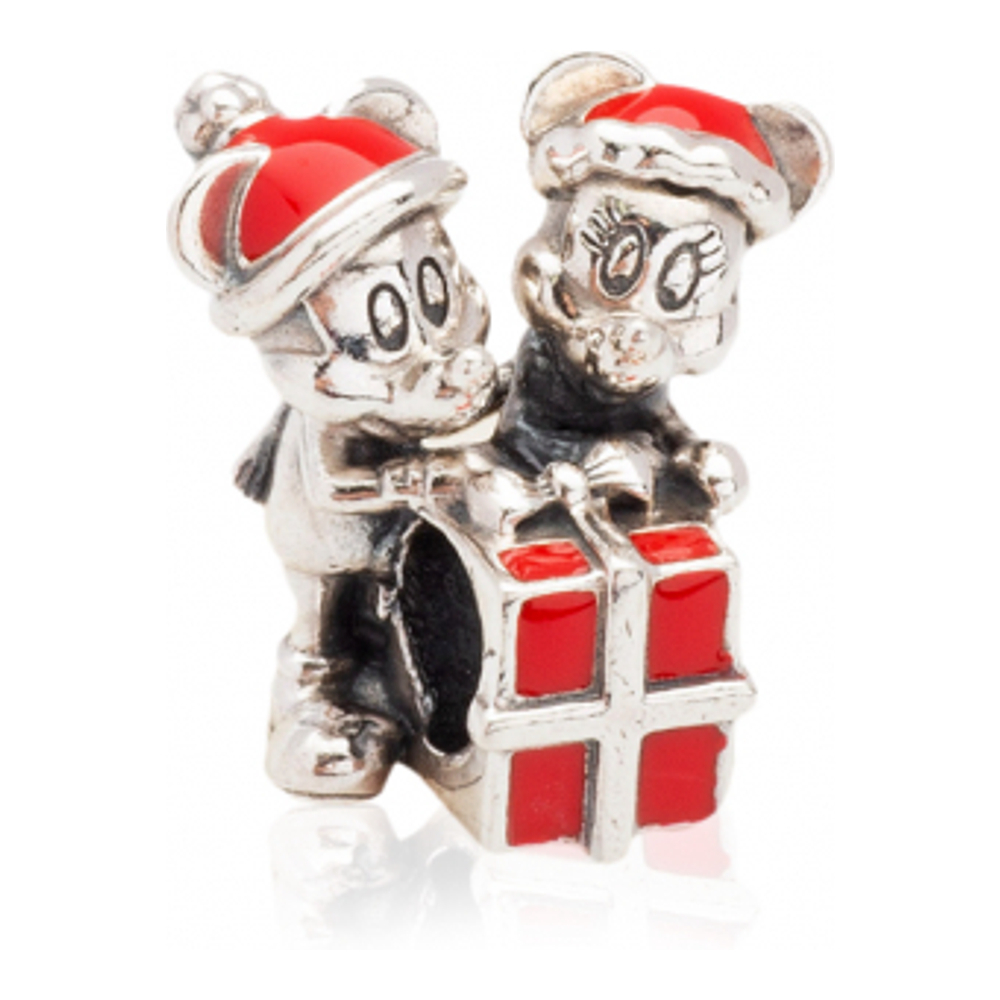 'Disney Mickey Mouse And Minnie Mouse Present' Charm für Damen