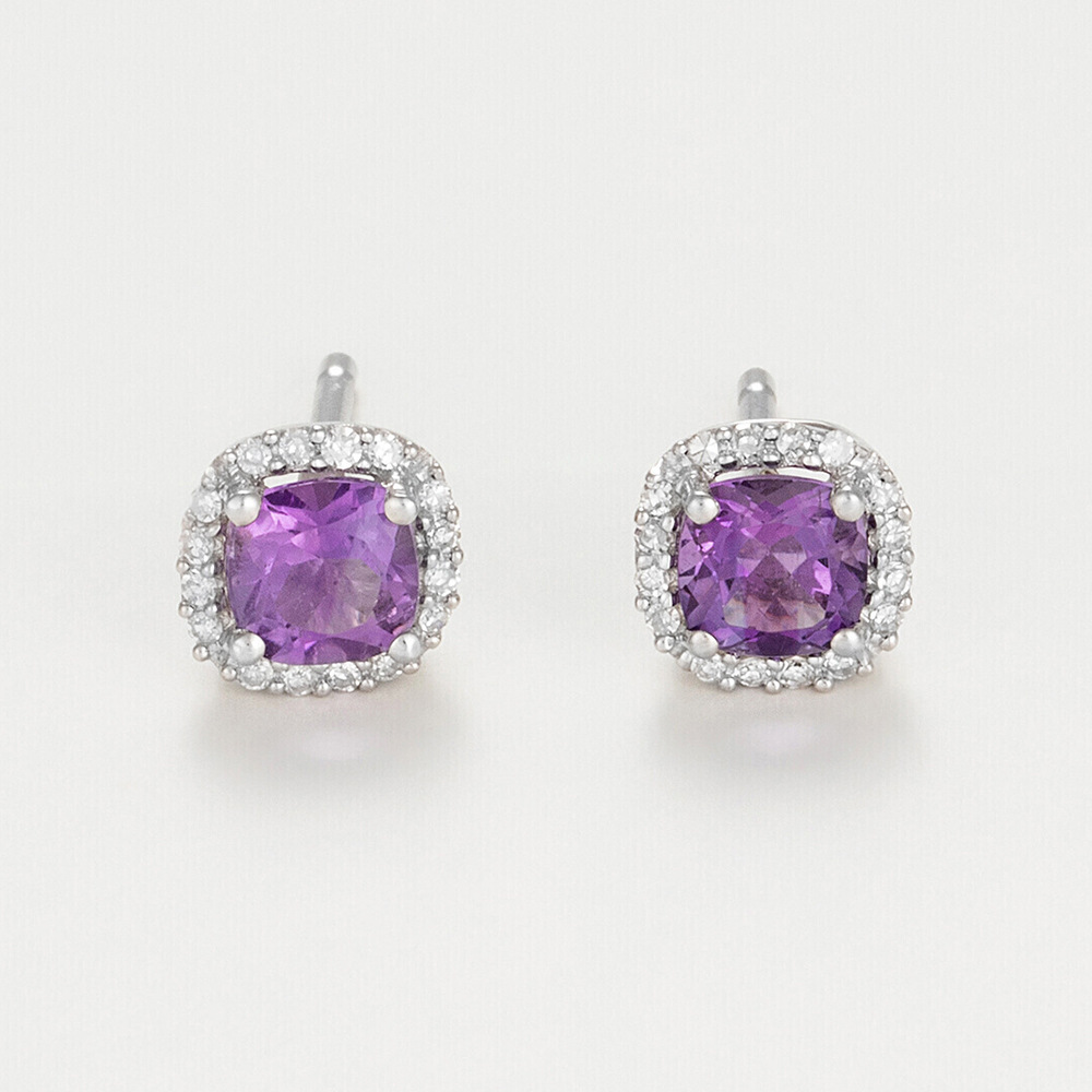 Boucles d'oreilles 'Popi Coussin Amethyste' pour Femmes