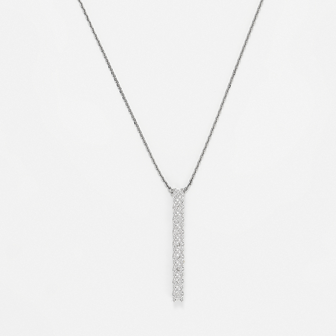 Women's 'Rangée 9 Diamants' Pendant with chain