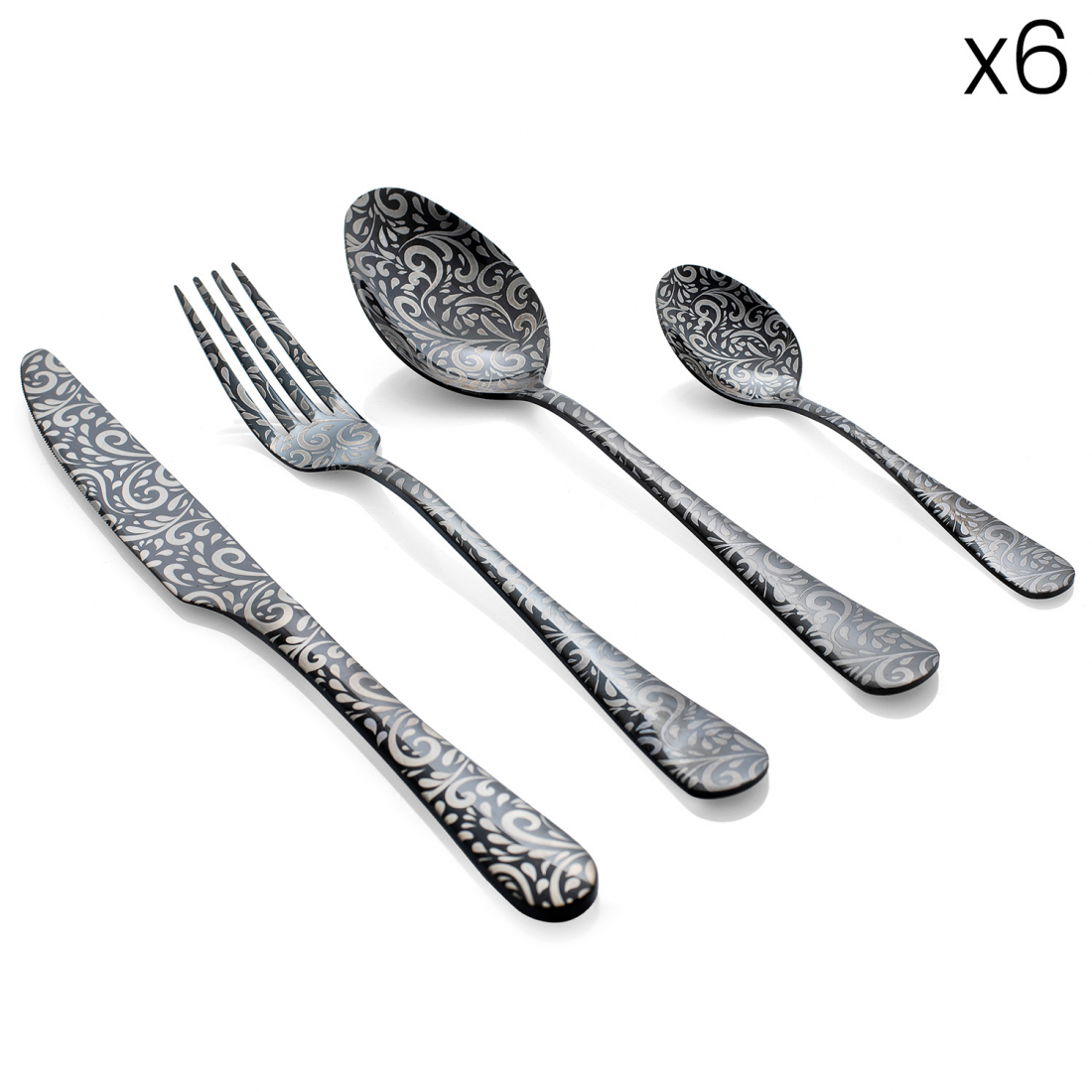 Arabesque 24 Cutlery Set - Black