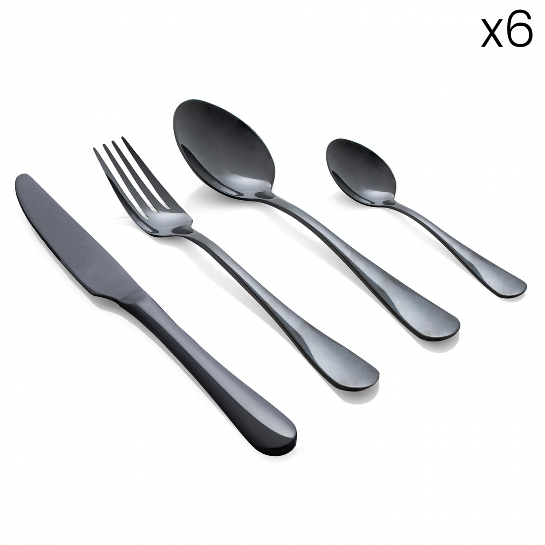 24-Piece Cutlery Set In Pvd Steel