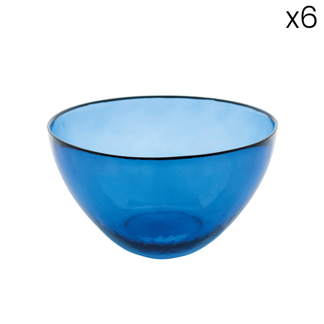 6 Glass Bowls Ø 14 cm - Blue