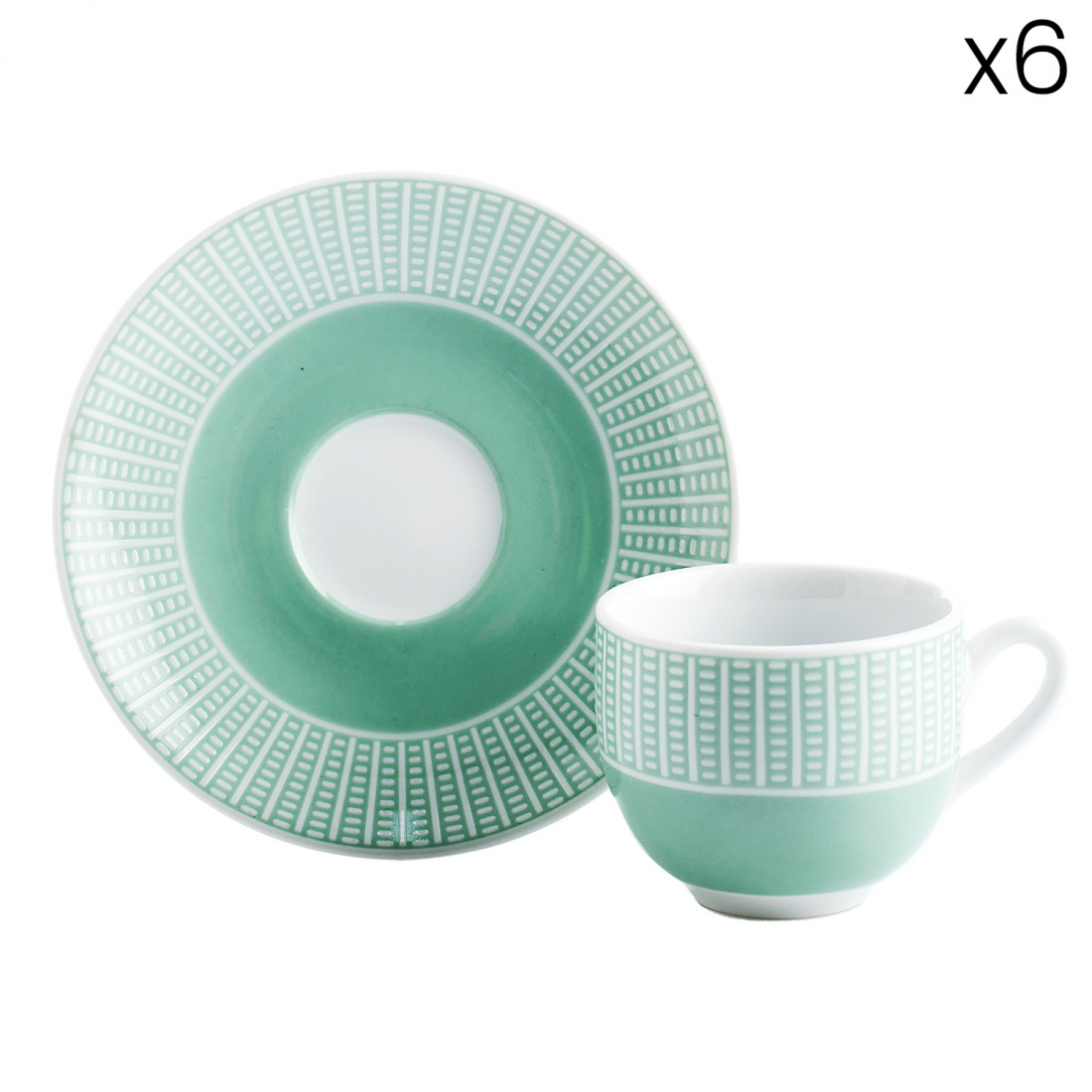 Set 6 Coffee Cups With Saucer