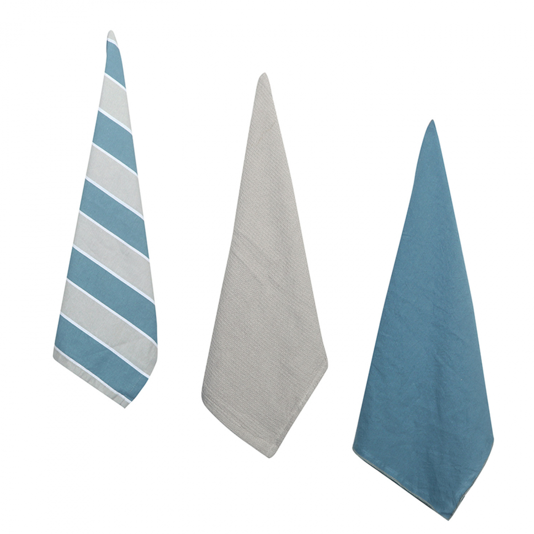 Pamukkale 3 Kitchen Towels - Blue