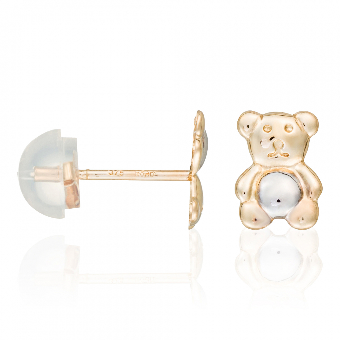 Boucles d'oreilles 'Ourson Doré' pour Filles