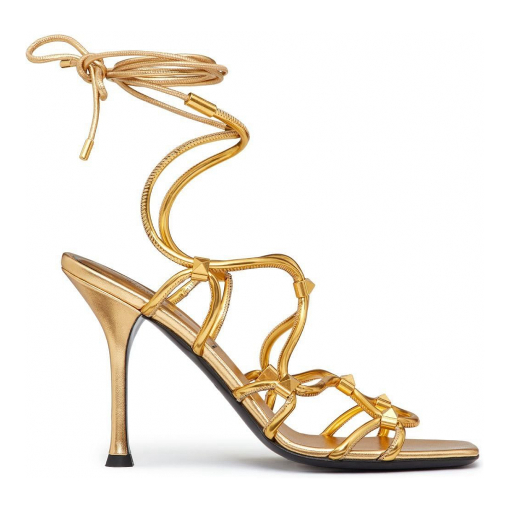 Women's 'Rockstud Net Lace Up' High Heel Sandals