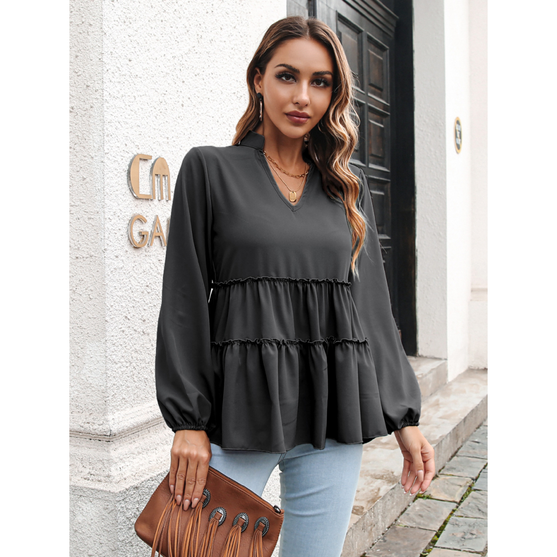 Women's 'Chiffon' Long Sleeve Blouse