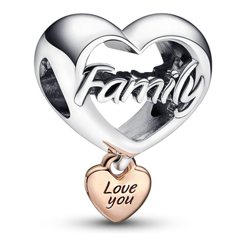 'Love You Family Heart' Charm für Damen