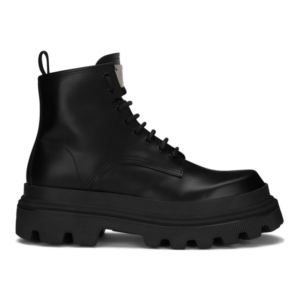 Men's 'Logo Plaque Brushed' Ankle Boots