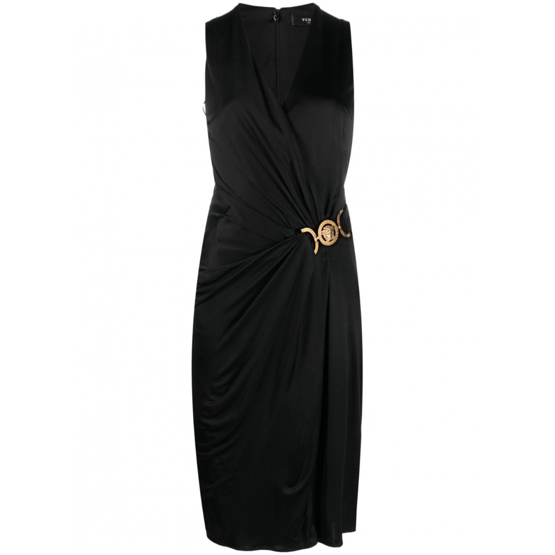 Women's 'Medusa Plaque Pleated' Sleeveless Dress