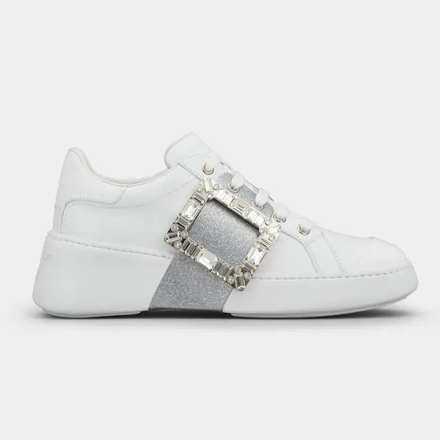 'Viv' Skate Glitter Strass Buckle' Sneakers für Damen