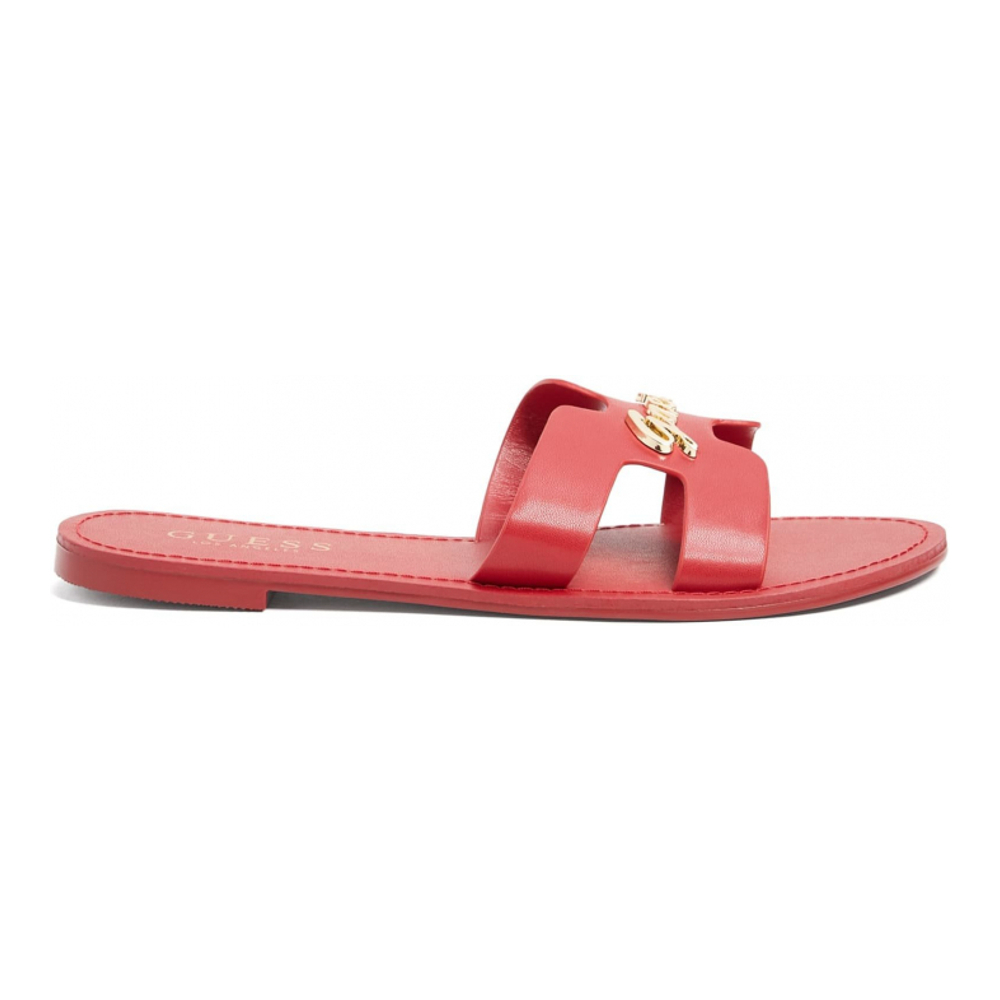 'Issa Cutout Logo' Flache Sandalen für Damen