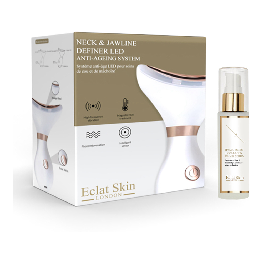 'Hyaluronic Acid & Collagen' Face Serum, Neck Massager