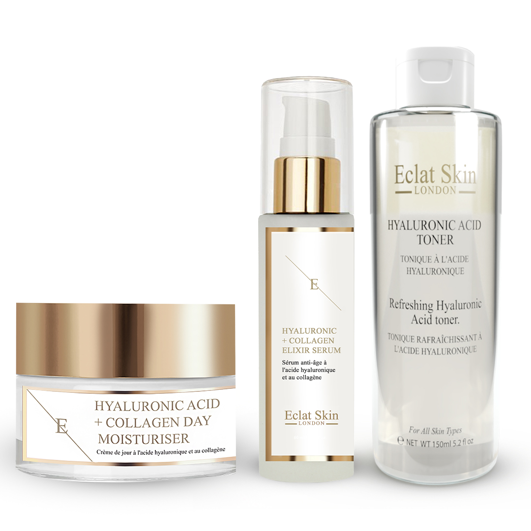 'Refreshing Hyaluronic Acid + Hyaluronic Acid & Collagen' SkinCare Set - 3 Pieces