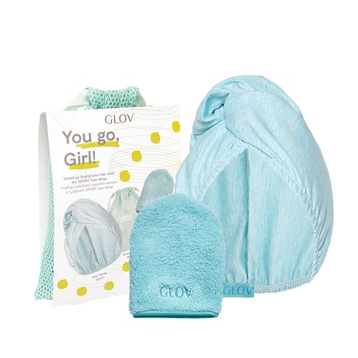 You Go, Girl! Set | Water-Only Makeup Removing Mitt With Super-Absorbent  Eco-Friendly Sports Hair Wrap