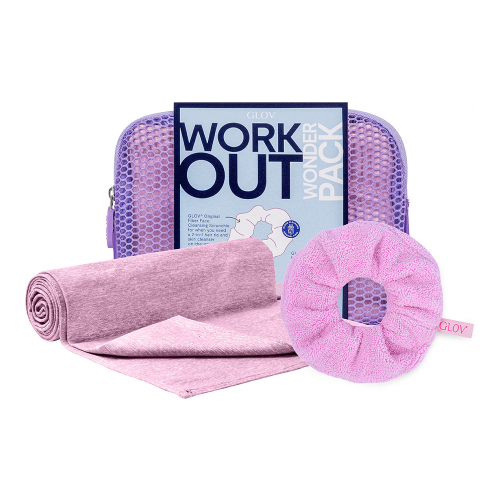 Workout Wonder Pack Set | Gym Super-Absorbent Towel 40/80 And Ultra Soft Face Cleansing Scrunchie 2-In-1 Tie And Makeup Remover