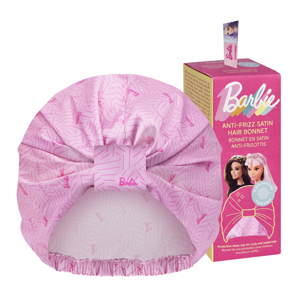 Barbie™ ❤︎ Anti-Frizz Satin Hair Bonnet Protective Sleep Cap | Satin Zigzag