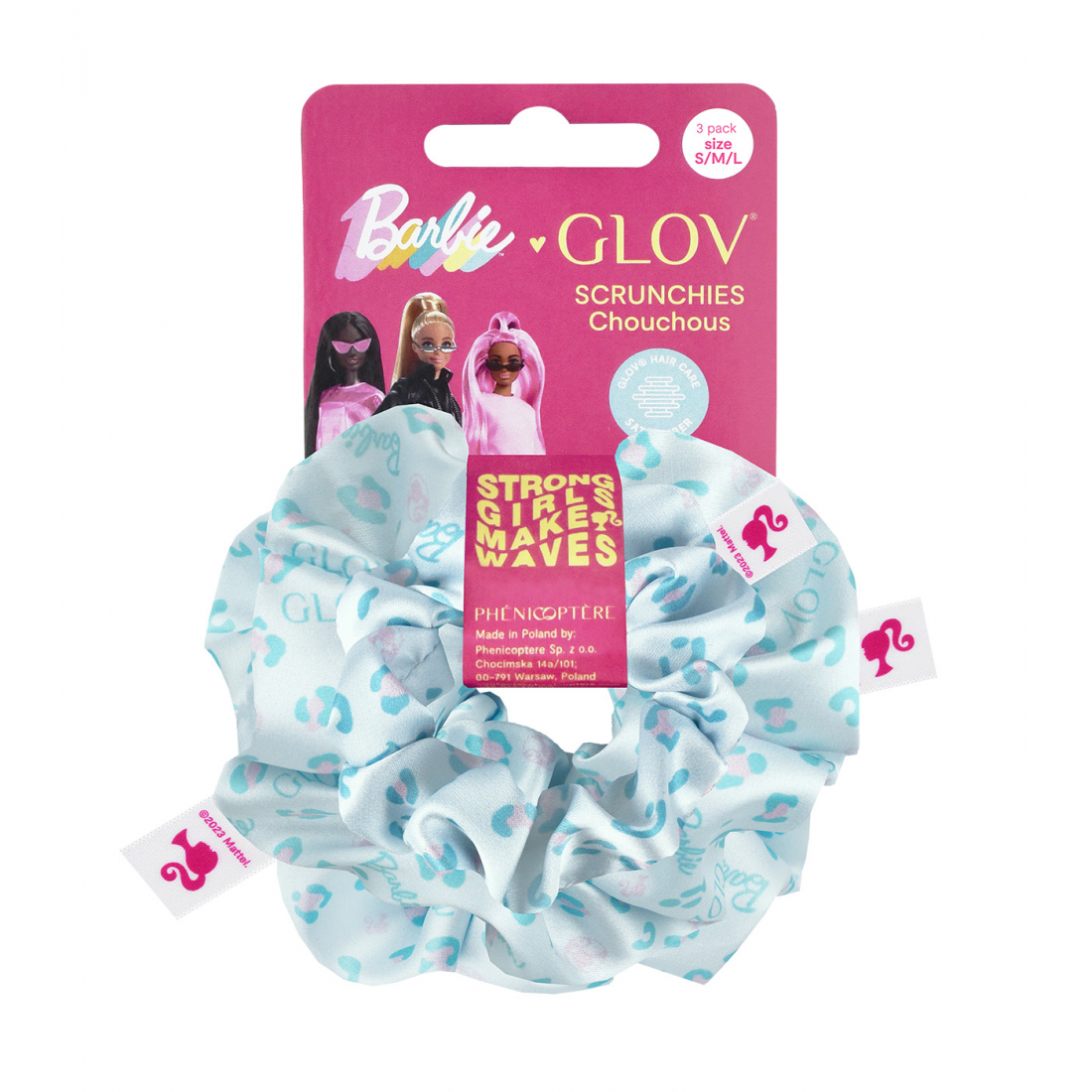 Barbie™ ❤︎ Satin Scrunchies 3-Pack S/M/L | Blue Panther