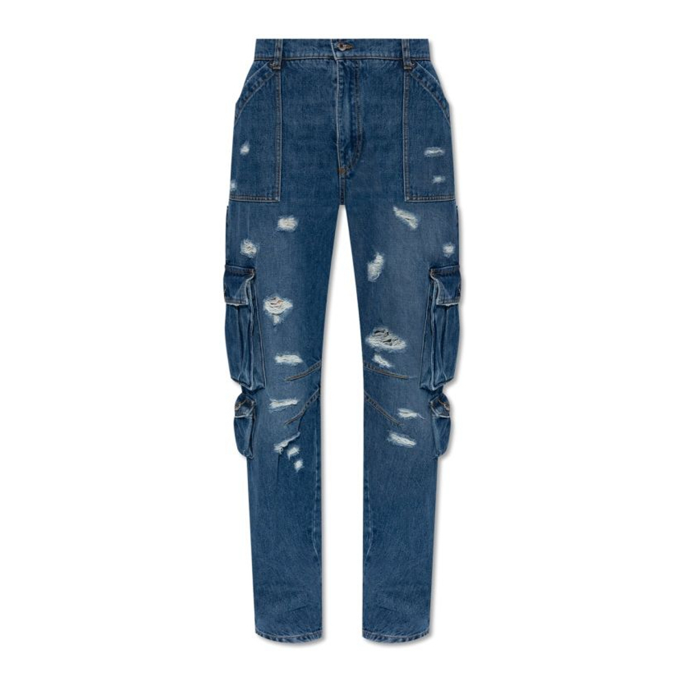 'Distressed-Finish Cargo' Jeans für Damen