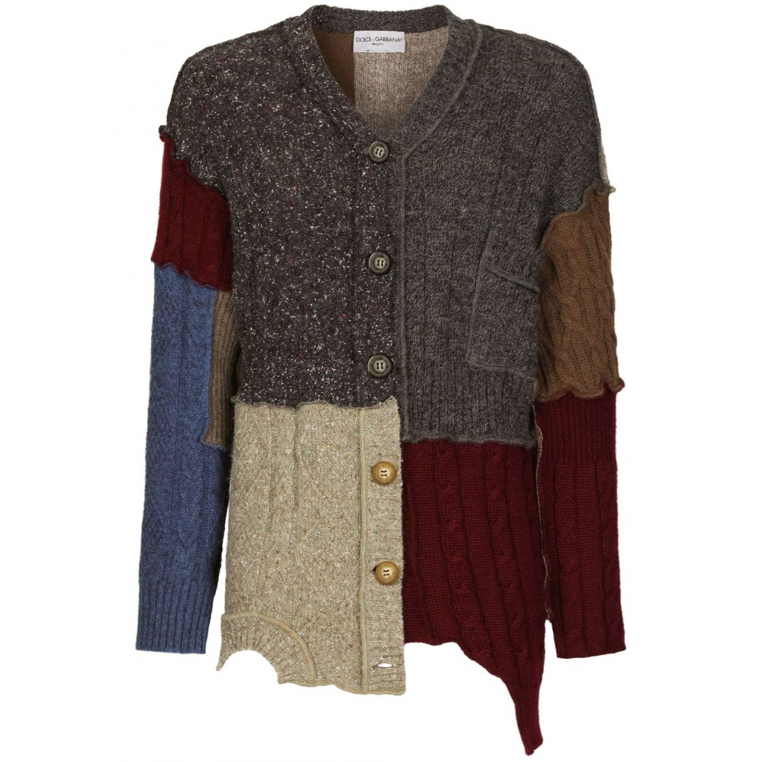 'Patchwork Distressed' Strickjacke für Herren