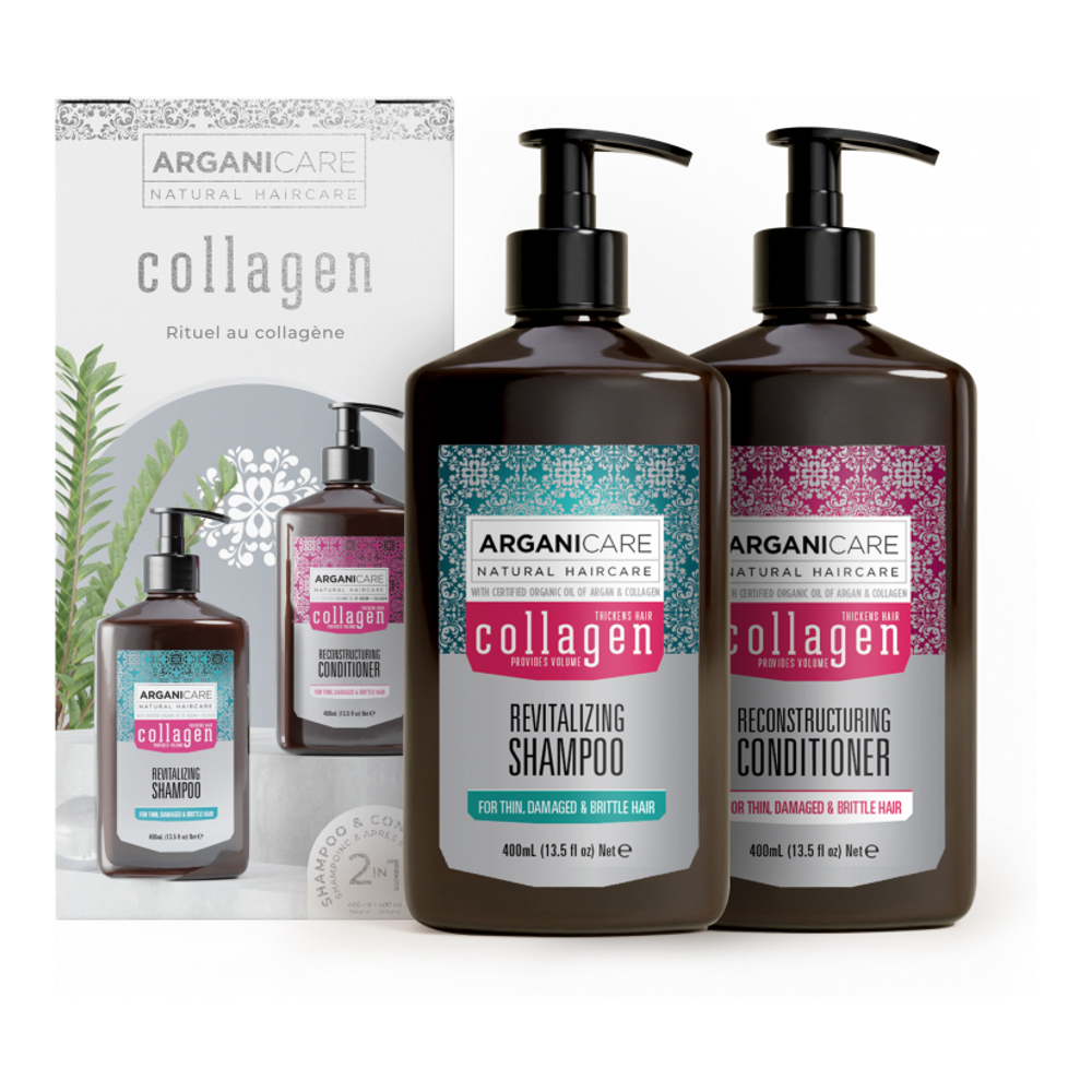 'Coffret Shampooing + Après-shampooing Collagène' - 400 ml, 2 Pièces