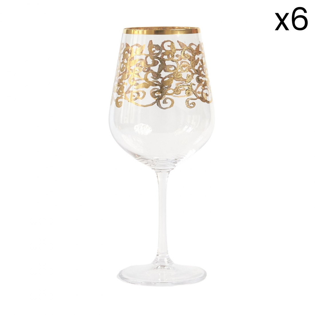 Set de verres à vin 'Gold Barocco' - 580 ml, 6 Pièces