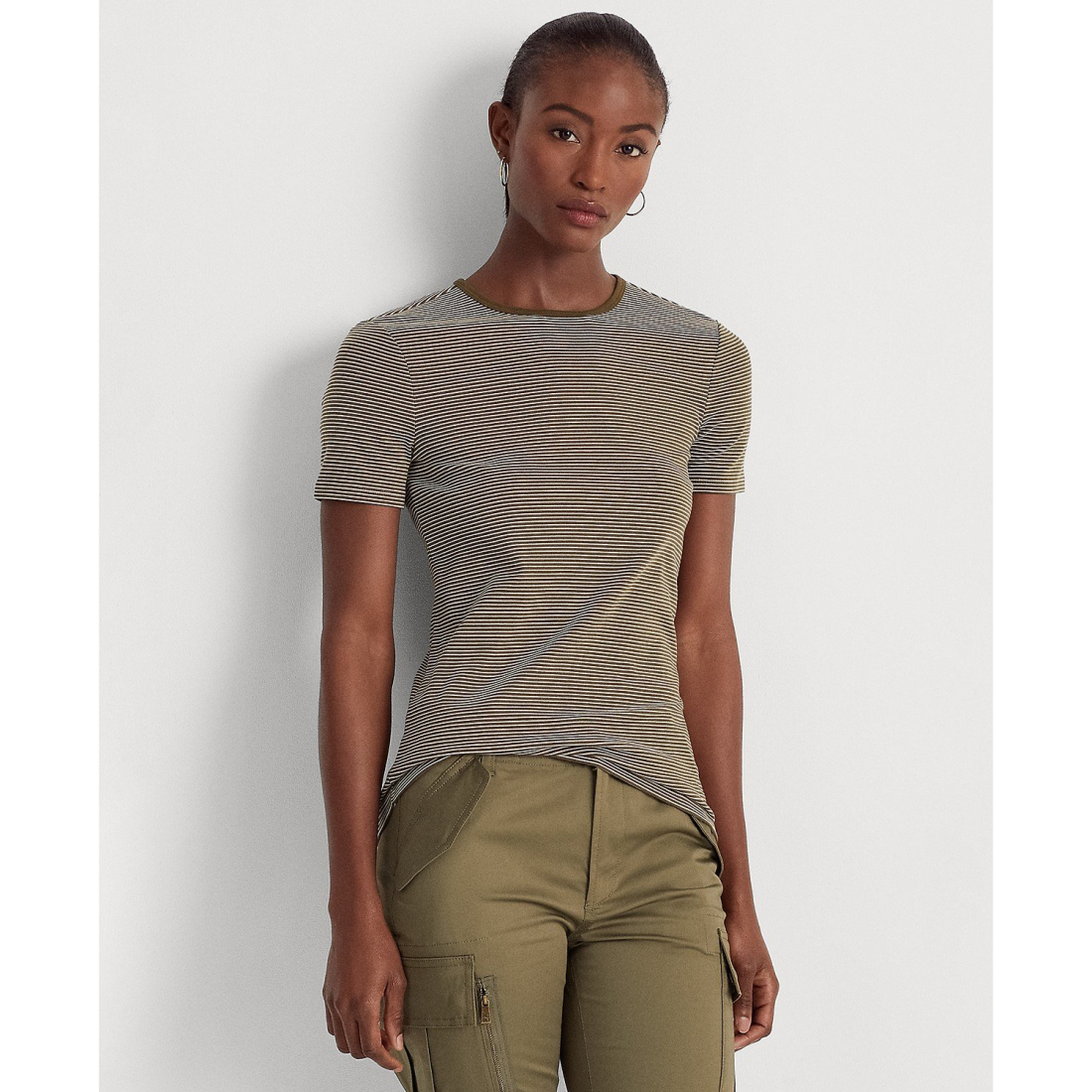 'Striped Stretch' T-Shirt für Damen
