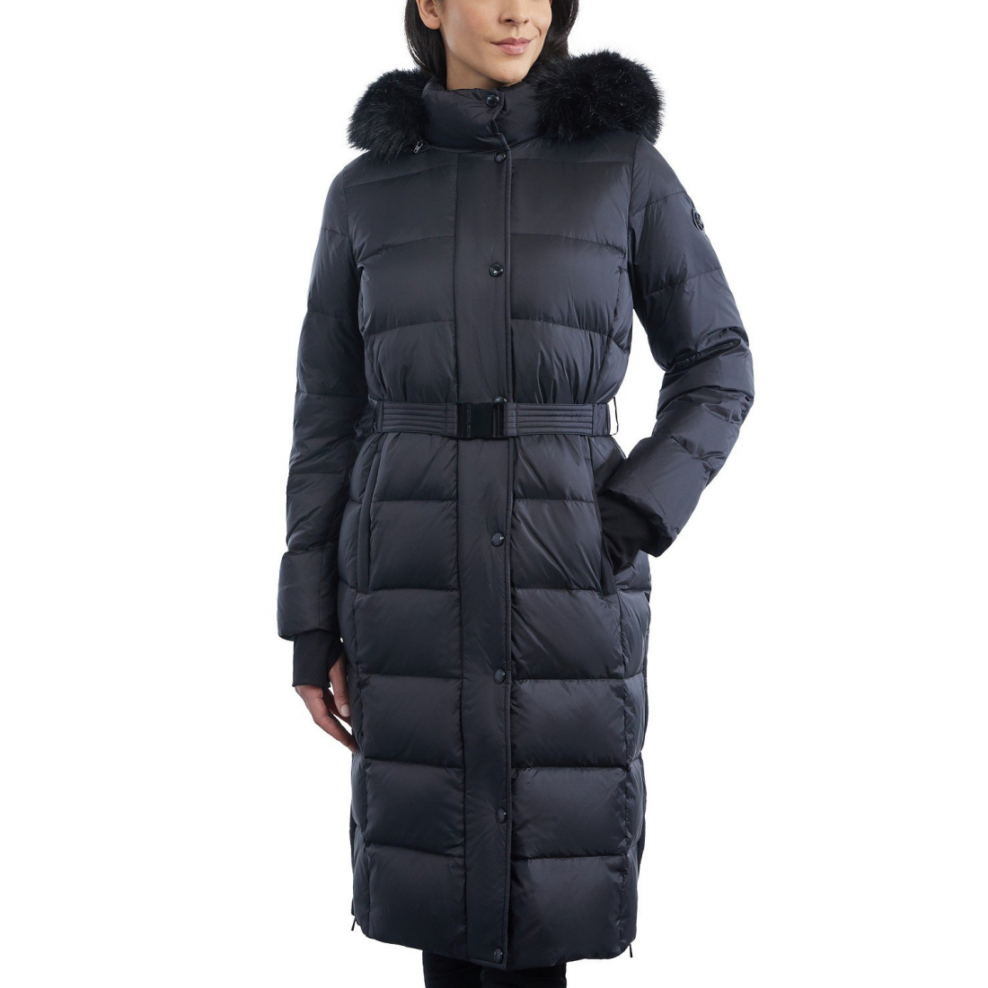 Manteau matelassé 'Shine Belted Hooded' pour Femmes