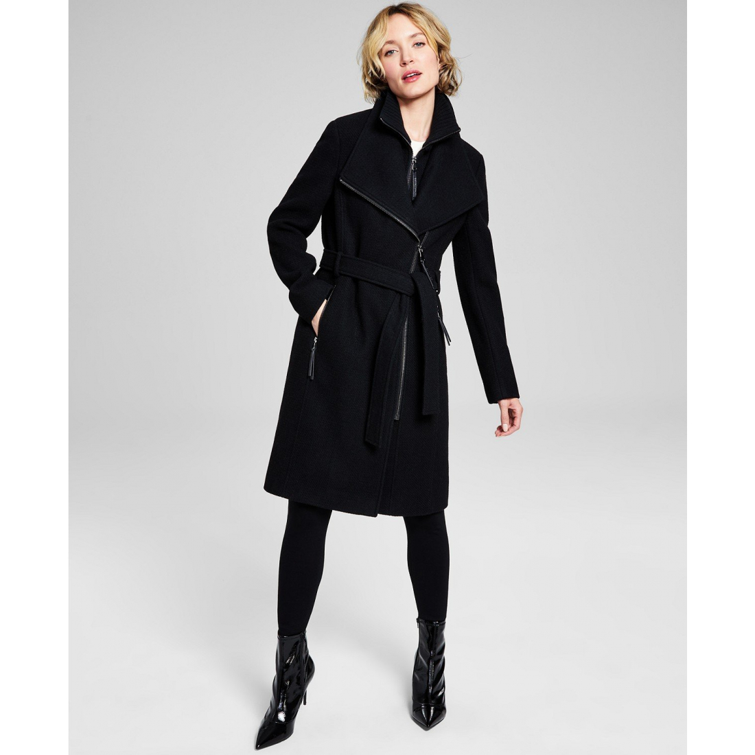 'Wool Blend Belted Wrap Coat' für Damen