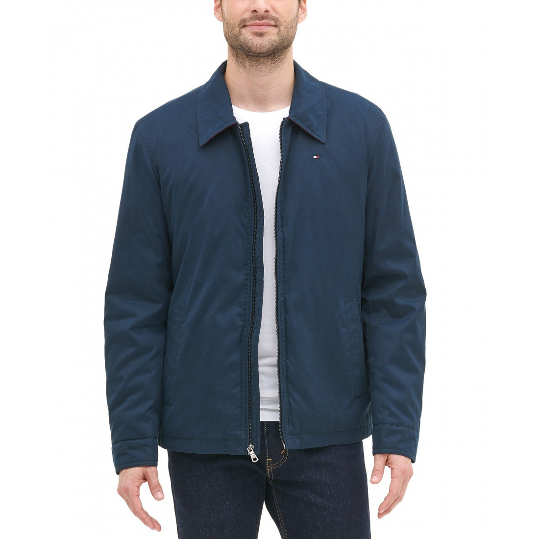 'Classic Front-Zip Filled Micro-Twill Jacket' pour Hommes