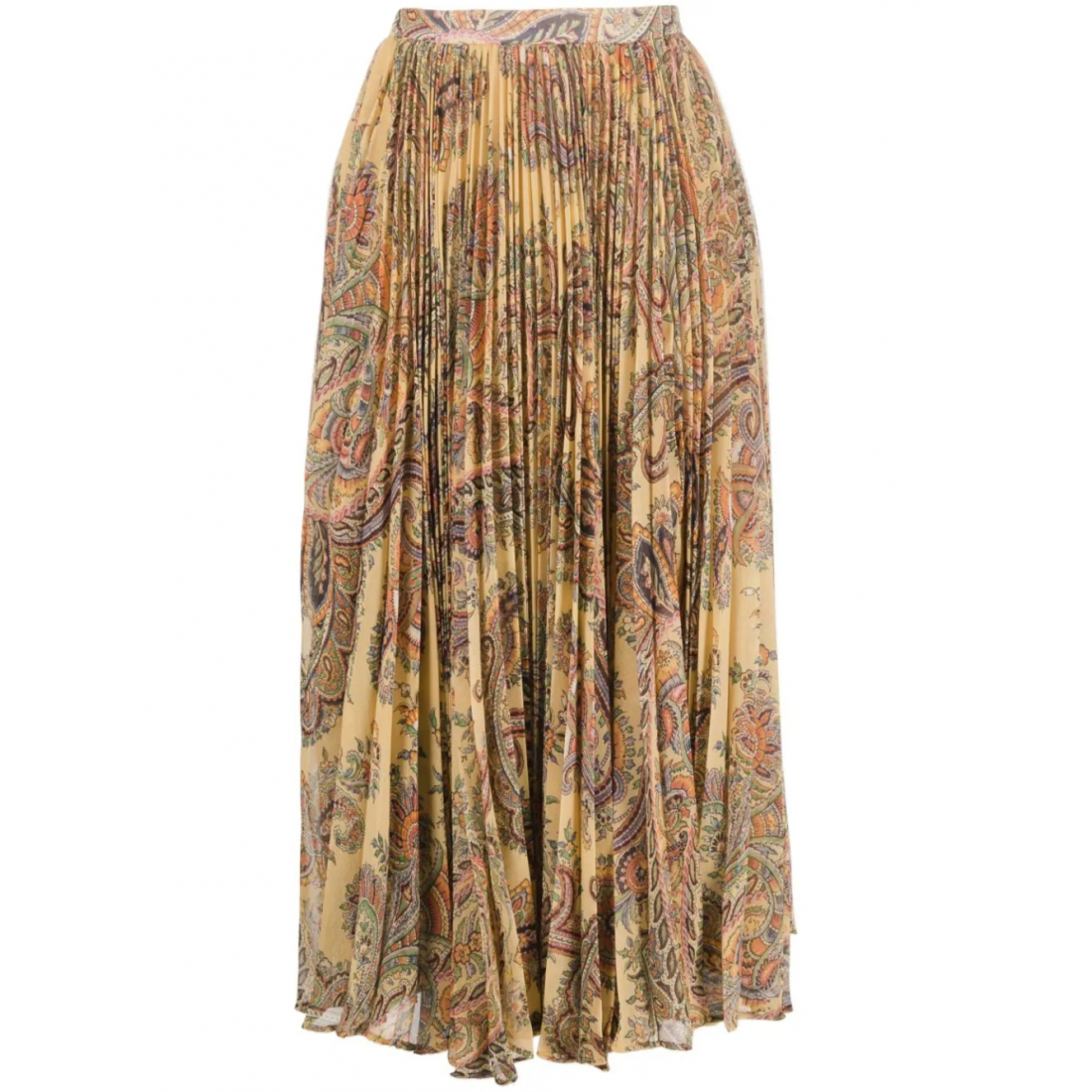 'Paisley Pleated' Midi Rock für Damen