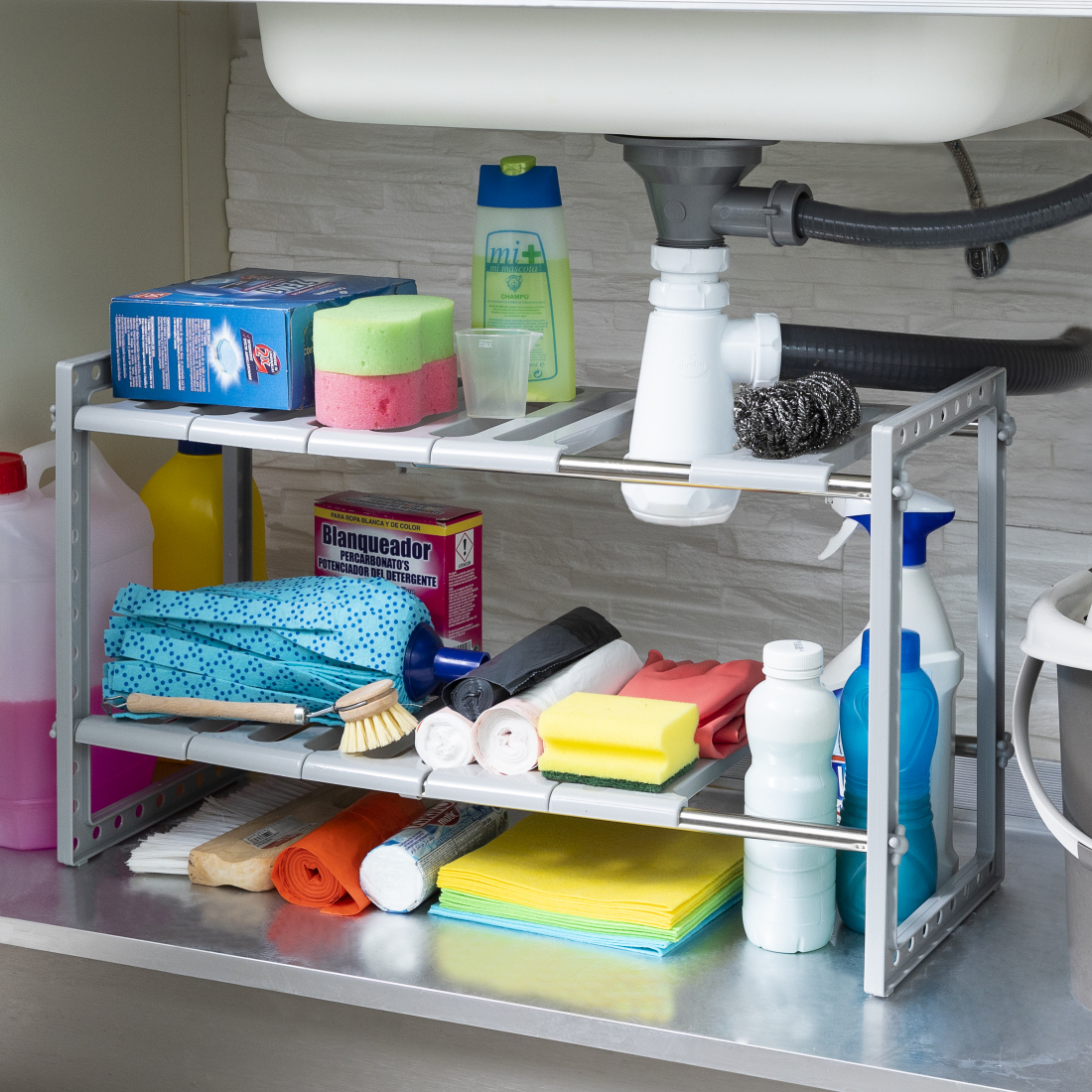 Shibblek Extendable Under-Sink Shelf Unit