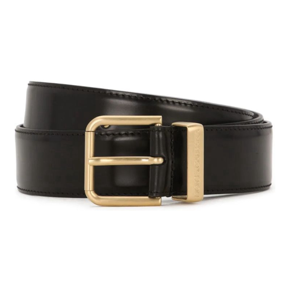 Men's 'Logo Engraved Buckle' Belt