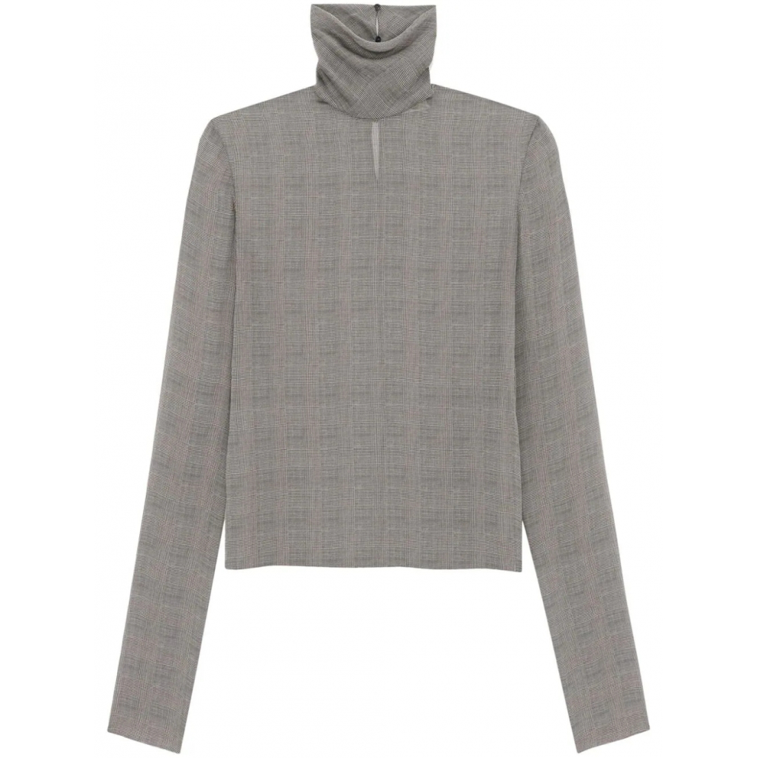 Women's 'Fine Check' Turtleneck Top