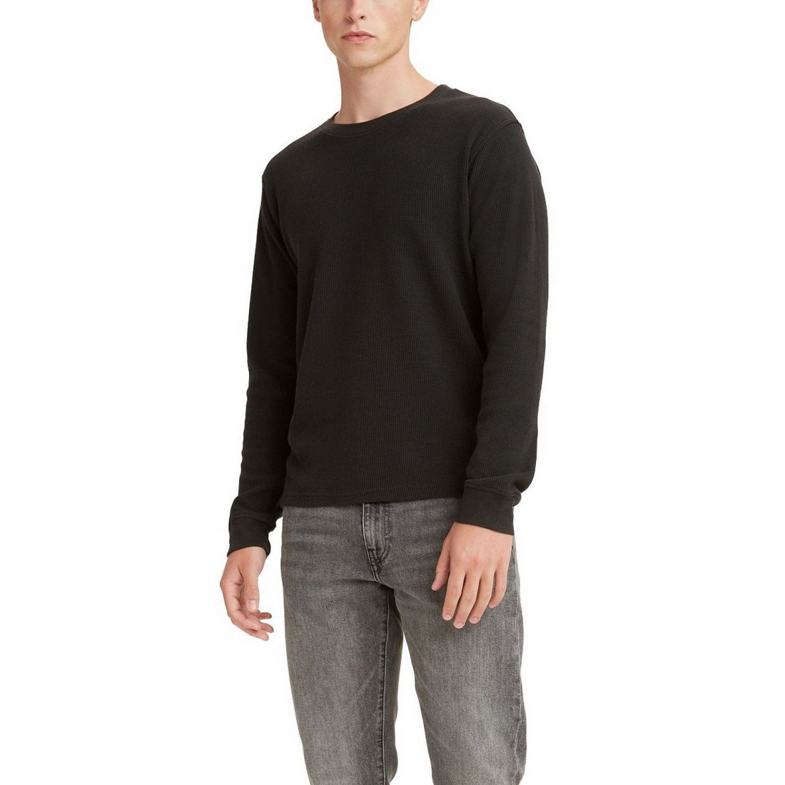 'Waffle Knit Thermal' Langärmeliges T-Shirt für Herren