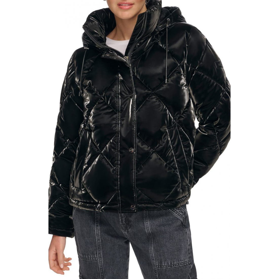 Women's 'Diamond Quilt Water Resistant' Puffer Jacket