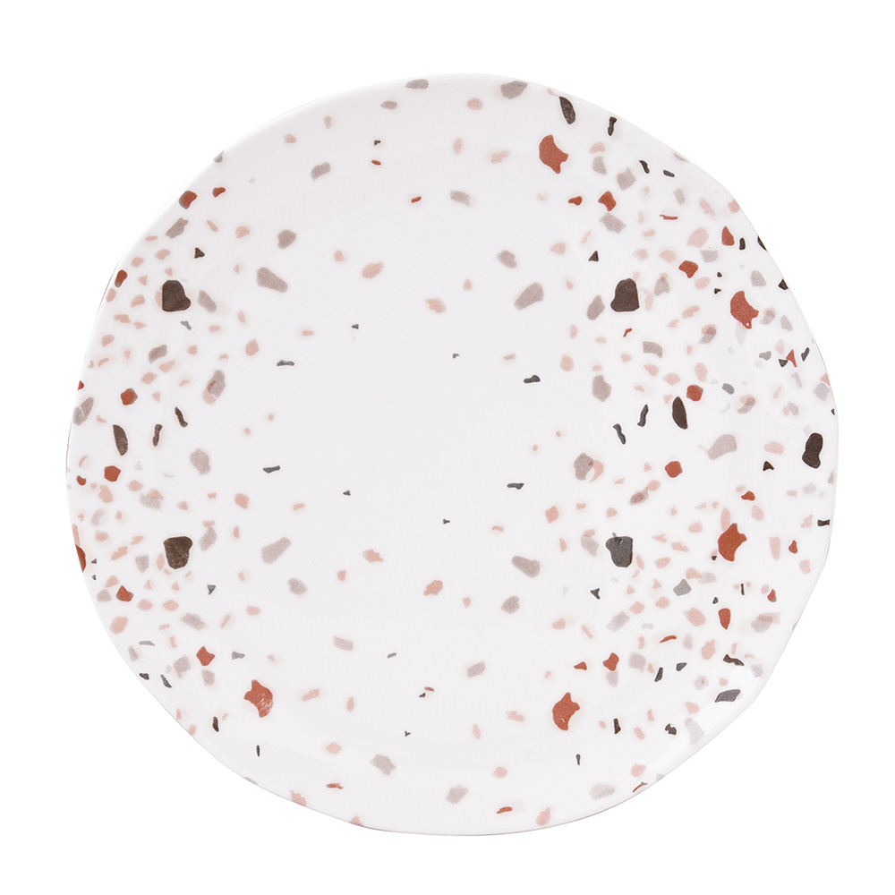 Set 6 Porcelain Dinner Plate Ø 25.5cm Terrazzo