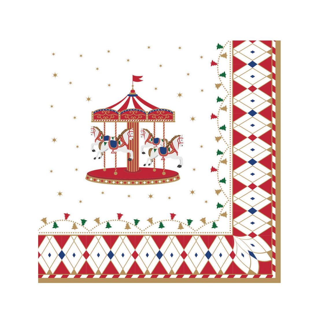 Paquet De 20 Serviettes Papier 33×33 Pays Des Merveilles De Noël