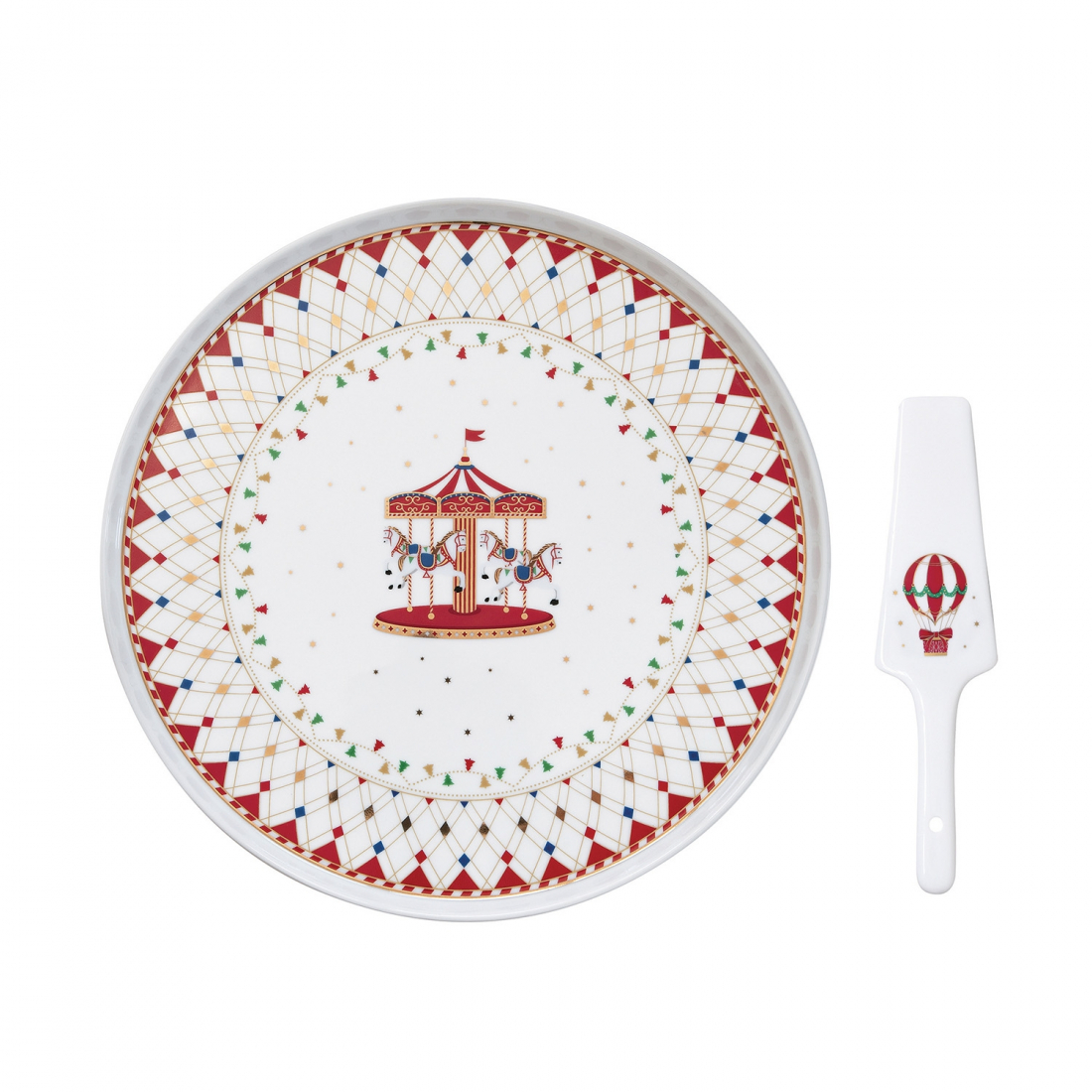 Cake Plate Ø 32 cm With Christmas Wonderland Server