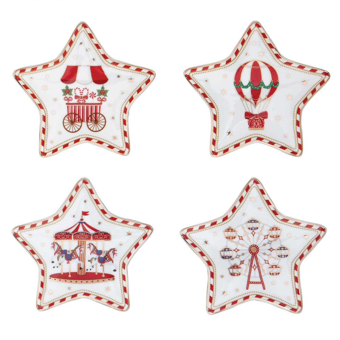 Set Of 4 Teabag Holders From The Christmas Wonderland