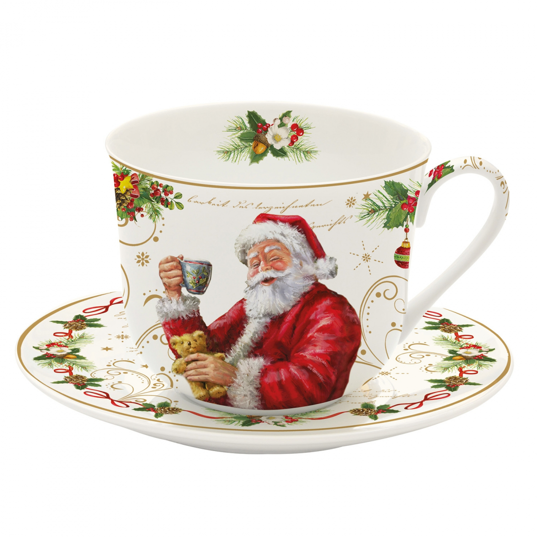 Magic Christmas Porcelain Breakfast Cup With Plate 400 Ml