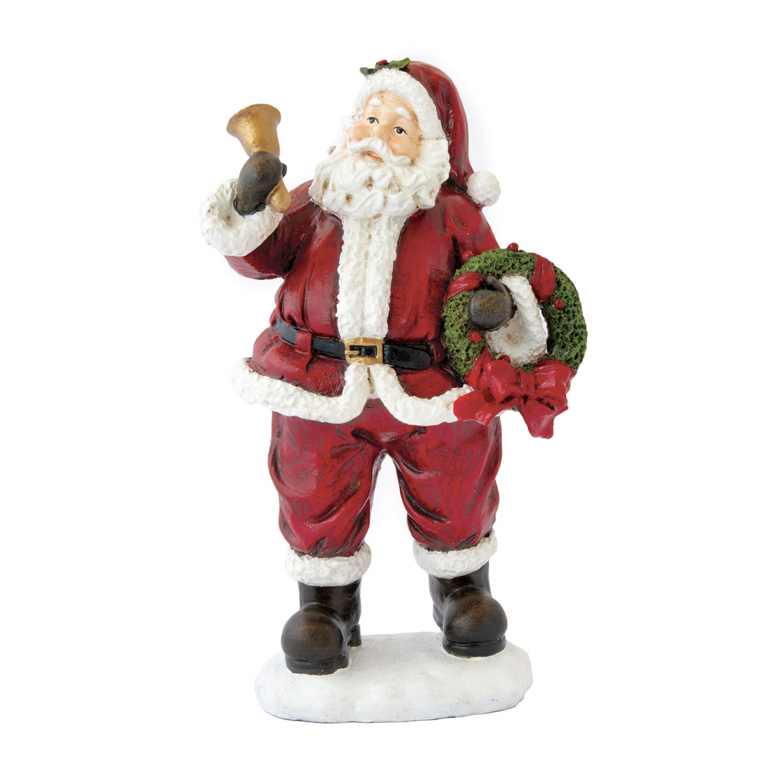 Polyresin Santa Claus Figurine With Bell Christmas Figurines