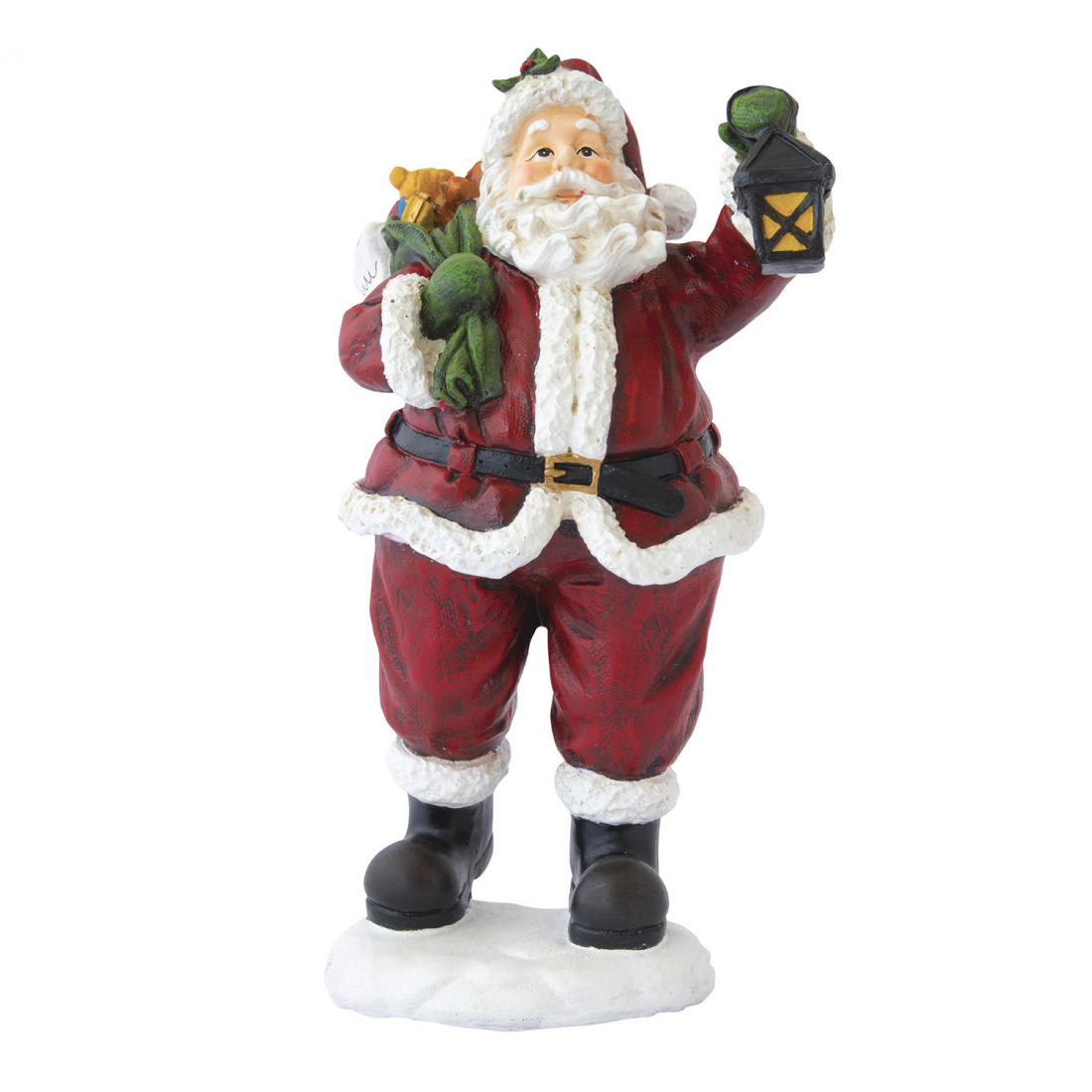 Polyresin Santa Claus Figurine With Lamp Christmas Figurines