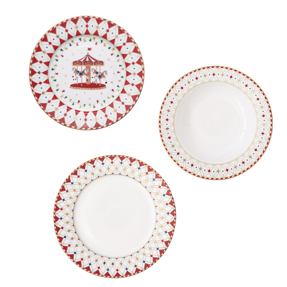 Set Of 18 Christmas Wonderland Plates