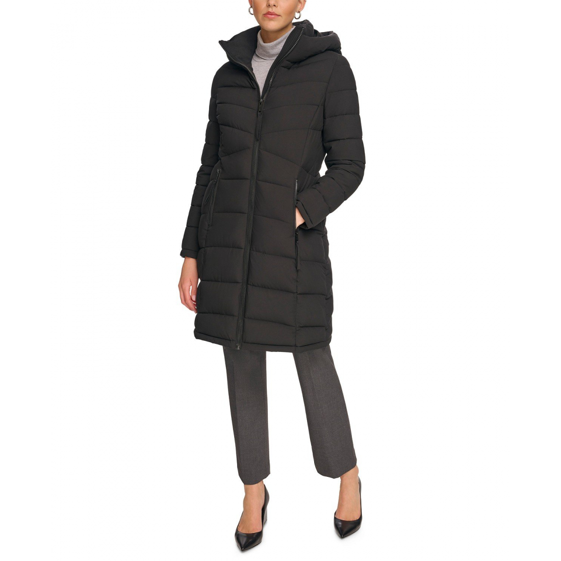 'Hooded Stretch' Puffermantel für Damen