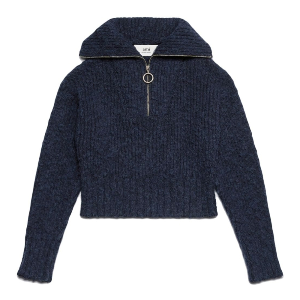 'Half Zip Ribbed' Pullover für Herren